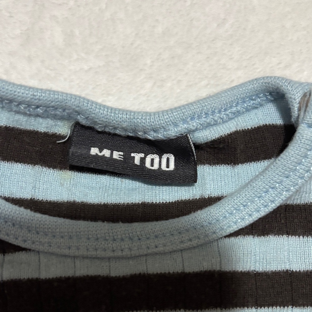 (3 for $10) me too Striped Blue One Piece bodysuit - Picture 2 of 6